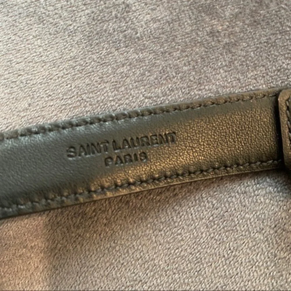 Saint Laurent YSL Monogram Leather Belt